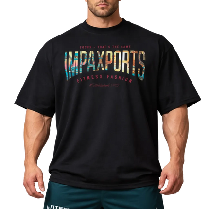 Oversize IMPAX gym Lifting T-Shirt (High Neck)