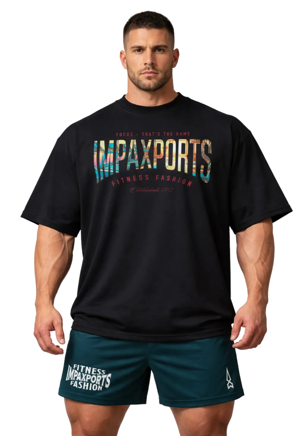 Oversize IMPAX gym Lifting T-Shirt (High Neck)